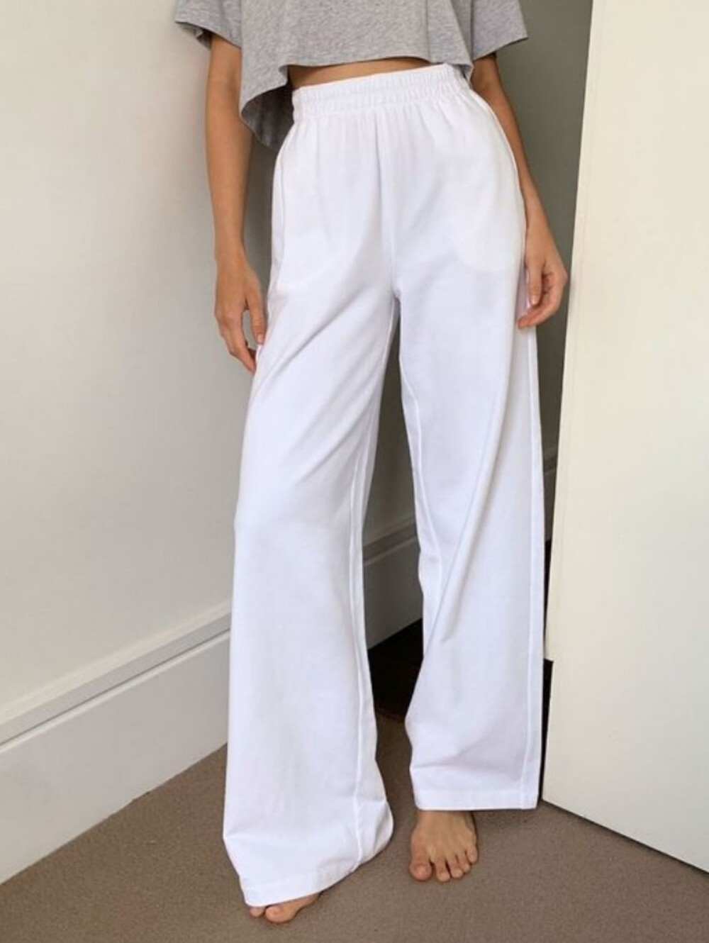 Aritzia Babaton Energia Sweatpants Size S White Wide Leg